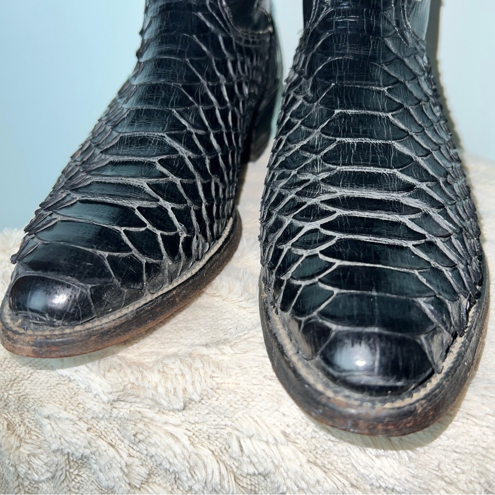 Nocona Black Python Cowboy Boots | Men's Size 8 | Exotic Leather Western Boots - Picture 17 of 17